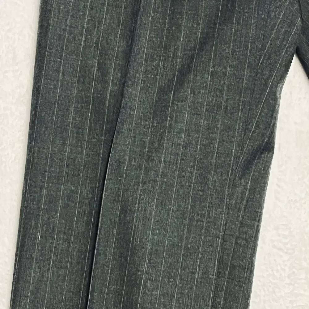 VTG Early 90s Gray Pinstripe 40R 32x30 2pc Pant Suit 100% Wool Flat Front